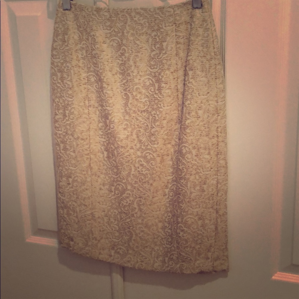 Gold and ivory scrolled skirt